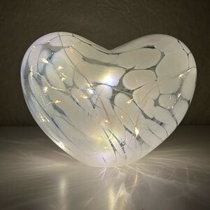 🤍 Celebrate Together™ White Confetti Hollow Glass Heart Table Decor, NWT